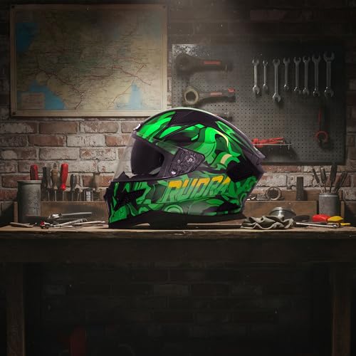 Image of Steelbird SBH-25 Rudra Agni ISI Certified Full Face Graphic Helmet for Men