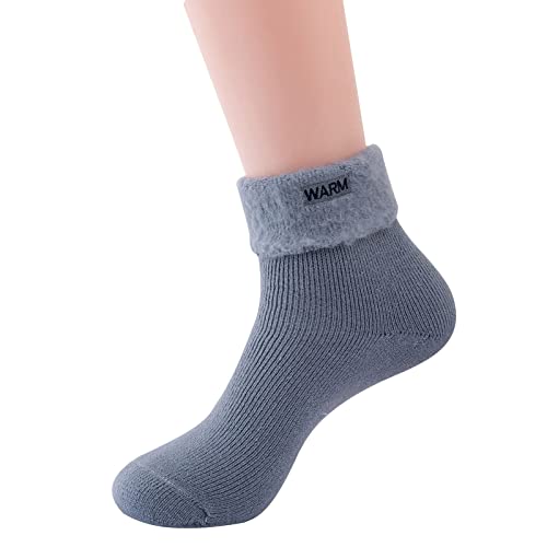 Wintersocken, einfarbig, gestrickt, Plüsch, warme Socken, Skisocken, Mondsocken, Mädchensocken, Größe 11, h, Einheitsgröße
