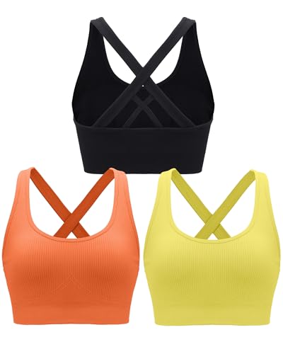 Image of RUNNING GIRL Sports Bras for Women,Seamless Strappy Sports Bra High Support Crisscross Back with Removable Pads