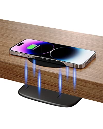 Kpon Invisible Wireless Charger - 40Mm(1.57") Under Desk Wireless Phone Charger - Hidden Charging Station For Iphone 14/13/12/Wireless Phones(Adapter Included) #TOP2