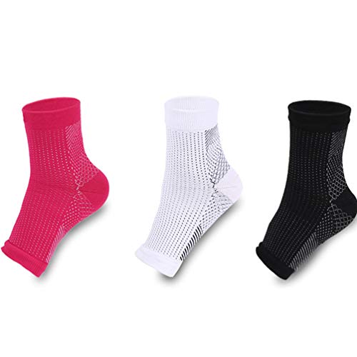 SUPVOX 3 pares de meias de suporte de tornozelo de compressão para proteção esportiva, estabilizador