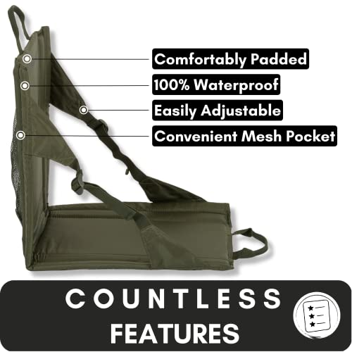 Highlander Foldable Seat Best Chair For Camping, Hiking, Stadium And More, Water Resistant And Lightweight With Pocket, Comfortable And Easy Adjustable. #TOP2