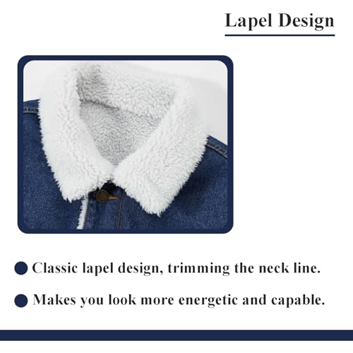 Image of Men's Denim Jacket Vintage-Inspired Jean Jacket with Multiple Pockets - Cotton Blend, Machine Washable