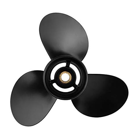 Qiclear 9.25 x 9 &10&11 | 14 Spline Tooth Upgrade Aluminum Outboard Propeller fit Mercury Engines 9.9/15/20HP Tohatsu Engine 9.9HP 15HP 18HP, RH (9.25x11) Cover