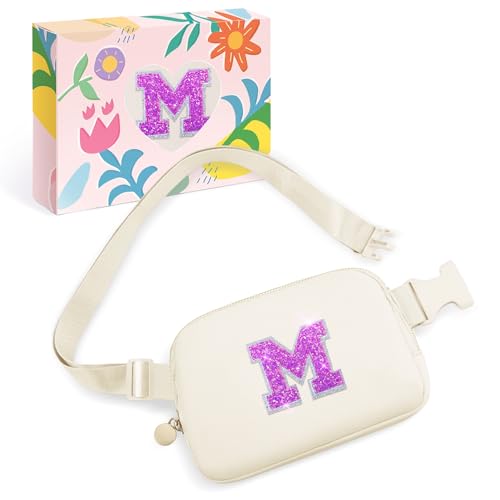 COSHAYSOO Girls Purses Fanny Pack Crossbody Belt Bag Birthday Gifts for 6 7 8 9 10 11 12 Year Old Girl Age 6-8 8-10 10-12 Kids Easter Basket Stuffers Tween Teen Preteen Stuff Ivory M