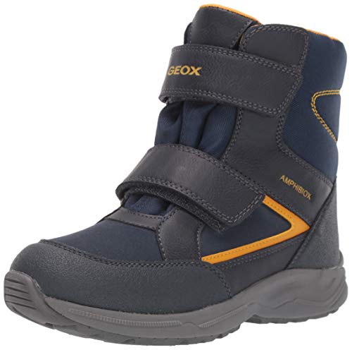 Geox J KURAY Boy B ABX A, Botas de Nieve Niños, Azul (Navy/Yellow C0657), 38 EU