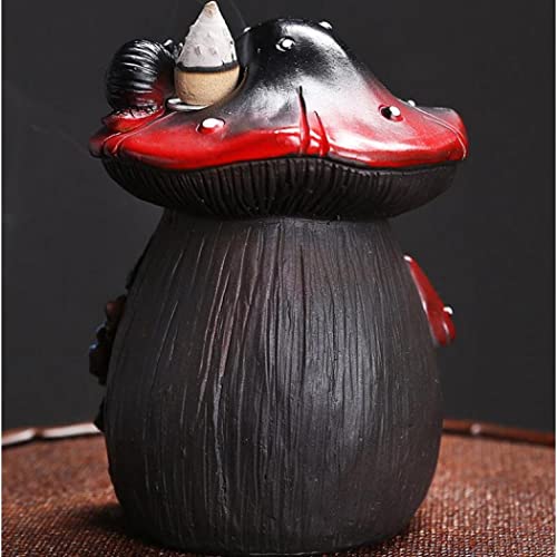 Jessie Mushroom Backflow Incense Burner With 30 Incense Sticks,Cottagecore Decor Cute Waterfall Incense Holder 20 Upgraded Waterfall Incense Cones, Tweezers, Mat Home Office #TOP3