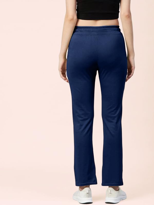 Image of Women's Premium Cotton Solid Track Pant with Elastic Waistband, Adjustable Drawstring and Side Pockets