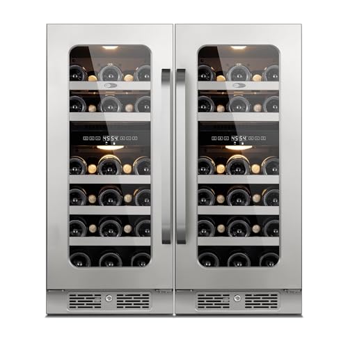 Image of Whynter 29 Bottle Wine Fridge, 30 Inch Dual Zone Wine Cooler Refrigerator, 40-65F Digital Temperature Control, 3 LED Wine Cellar, Built-in or Freestanding for Home Bar Kitchen Office