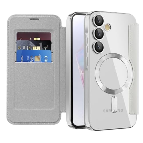 Étui portefeuille cuir gris pour Samsung S23 Ultra et S22 Plus idéal voyage