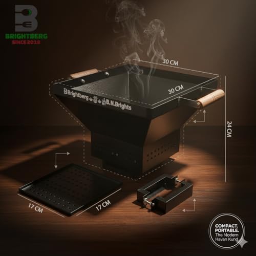 Image of Havan Kund CRC Seat Powder Coating Body for Hanuman Pooja Devi Pooja and All of Pooja for Daily Use Portable Havan Kund with Fix Stand and Easy to Use & Durable