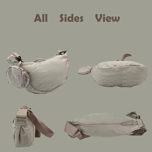 Image of Nylon Crescent Crossbody Bag for Women Purses Trendy Men,Small Travel Sling Bag Hobo