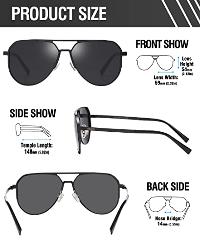 Image of DUCO Mens Sunglasses Retro Oversized Metal Frame Vintage Polarized Sunglasses for Women Fashion Shades UV Protection DC3039