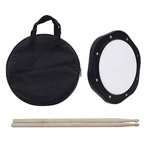 Bobique Almohadilla de práctica de tambor de 10 pulgadas con bolsa de transporte de baquetas para entrenamiento Cover