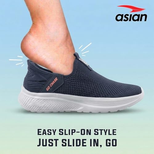 Image of ASIAN Wonderwalk-34 Men's Walking Shoes with Breathable Knit Upper, Ultra-Light EVA Sole, Cushioning Sole & Slip-On Comfort
