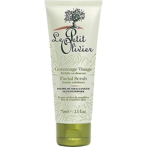 Le Petit Olivier Gommage Visage Poudre de Noyaux d’Olive Peaux Sèches & Sensibles 75ml (lot de 3)