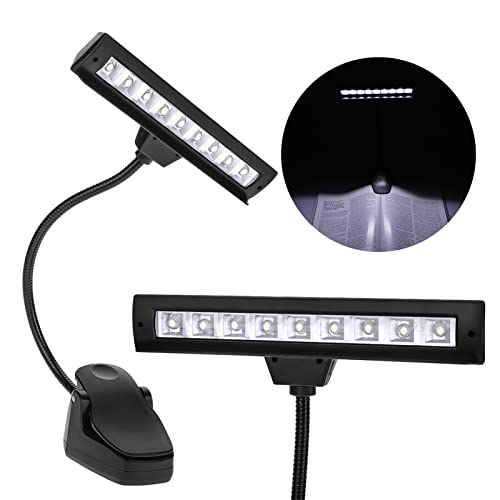 Baxnore ポータブル フレキシブル 9 LED クリップオン譜面スタンド ライト 寝室読書デスクランプ 調節可能なアーム付き ミュージシャン 学生 リーダー用 複数のオプション ブラック 16.1 インチ [5]