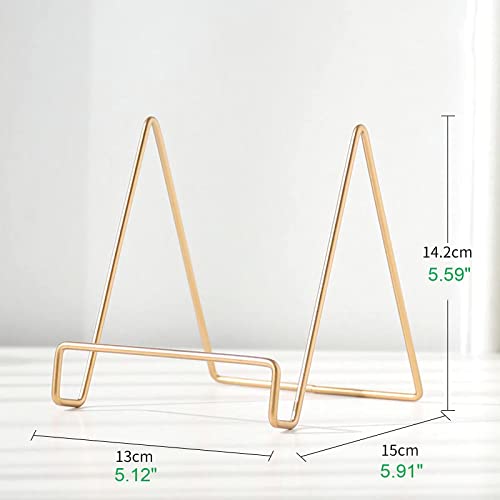 Exari Gold Plate Stands For Display, 2 Pack Metal Frame Decorative Plate Stand, Picture Stand, Iron Display Stand For Artwork, Platter, Easel, Photo Frame, Plaque, 5.59'' H #TOP5