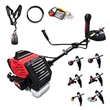 Synergy Desbrozadora Gasolina 65cc 4,9CV 6 en 1 – Motor 2 Tiempos – Disco 3 Puntas, Disco de Widia, Cabezal Metálico, Cabezales automáticos, Arnés y 10m Hilo