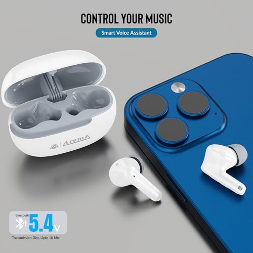 Image of AROMA TWS6 Sync V5.4 Upto 55Hr Playtime*, ENC, Dual Paring, Fast Charging, Heavy Bass Bluetooth
