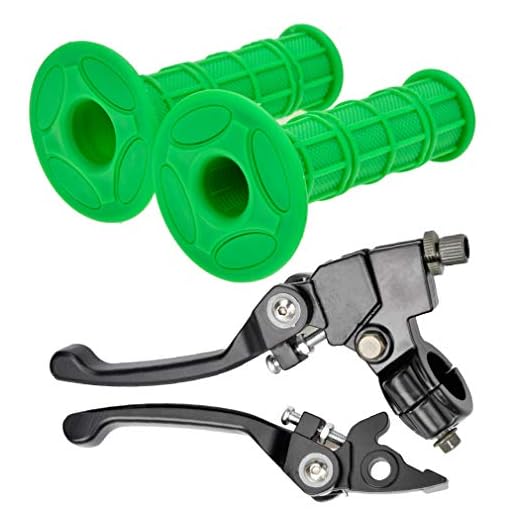 HIAORS Folding Clutch Lever with Perch Brake Lever Green Hand Grips for 50cc 70cc 125cc Xmotos Kayo Stomp Atomik Coolster SSR Pit Dirt Bike Enduro Motocross Parts