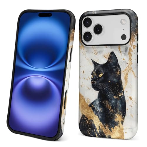Coque antichoc iPhone 17 Pro Max intégrale mate chat noir - 3