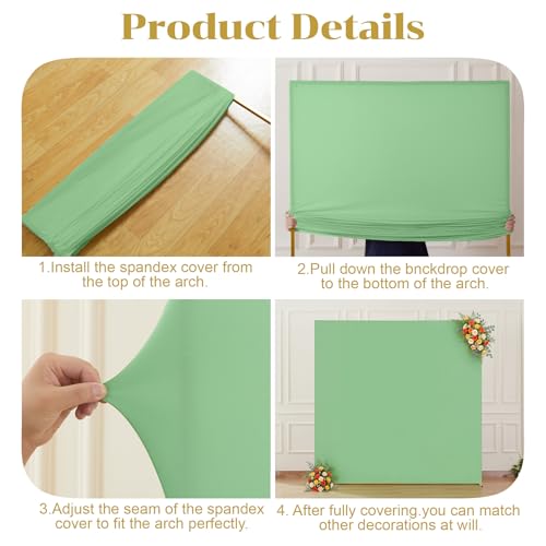Besutolife Olive Green Square Arch Backdrop Cover 6.6×6.6FT Stretchy Spandex Arch Cover Fitted Balloon Backdrop Stand Cover for Wedding Birthday Party Baby Shower Graduation Banquet Photo Decor by Besutolife - Used condition - Image 7