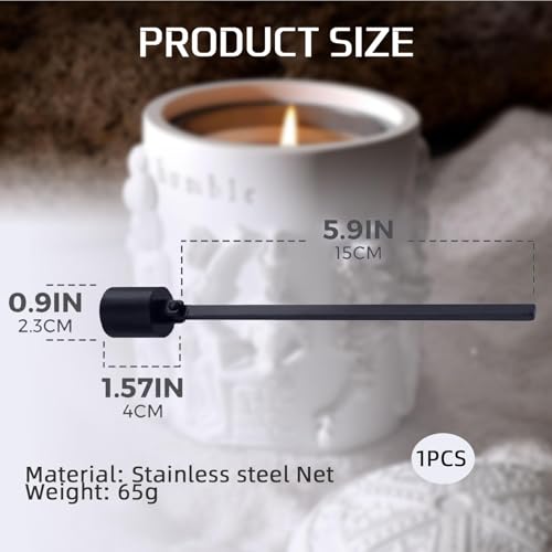 CYXZMYA KerzenlöScher,Kerzen Ausmachen,Candle Snufferkerzen LöSchglocke,Edelstahl FeuerlöScher,KerzenauslöScher,Automatischer KerzenlöScher,KerzenlöScher Teelichter, FüR Die Meisten Kerzen, Schwarz
