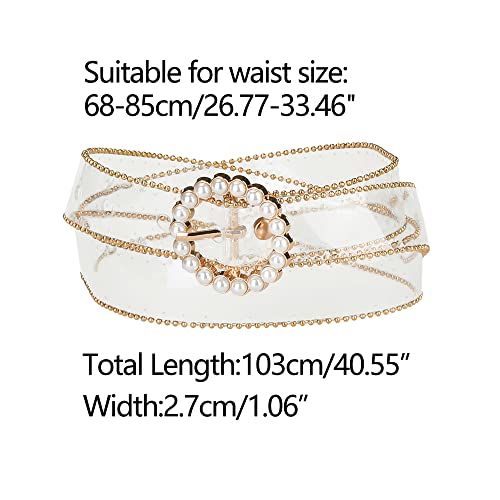Allegra K Stylish Womens Clear Waist Belts for Dresses Transparent Belts Pin Buckle3