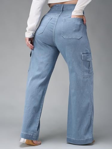 Image of Miss Chase A+ Women's Wide-Leg High Rise Regular Stretchable Denim Jeans