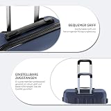 BEIBYE Hartschalen-Koffer Trolley Rollkoffer Reisekoffer Sicherheit Zahlenschloß Zwillingsrolle ABS Material Handgepäck 4 Rollen (M-L-XL-Set) (Dunkelblau, M)