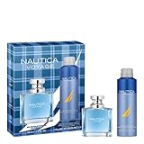 Nautica Voyage Giftset, 1.6 fl oz EDT + 6 oz Deodorizing Body Spray, Notes of Apple, Cedarwood, Mimosa, Men's Fragrance, Long Lasting, Everyday Fragrance