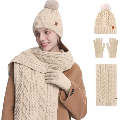 MAZELIKEHOOD Set Sciarpa Cappello Guanti Donna...