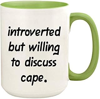Introverted But Willing To Discuss Cape - 15oz Ceramic White Coffee Mug Cup