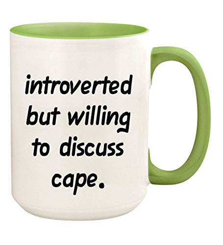Introverted But Willing To Discuss Cape - 15oz Ceramic White Coffee Mug Cup