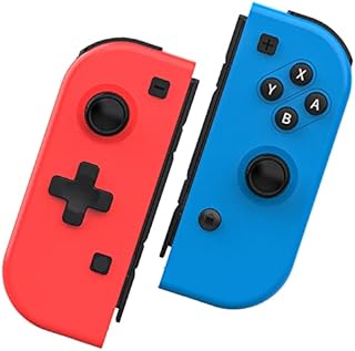 Smafox Wireless Controller Compatible with Nintendo Switch/Lite/OLED, Replacement Joystick for Switch with Axis Gyro Motion Control/Dual Vibration/Wake-up Function-Red & Blue