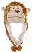Animal Head Super Soft Plush Childrens Hat - Monkey