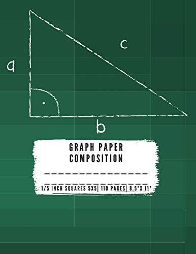 Graph Paper Composition: QUAD RULED 5x5, 0.20 inch size, 1/5 inch Grid paper notebook 110 PAGES Large 8.5" X 11" Large size graph paper composition ... sketching ideas, plans, shopping list, scri