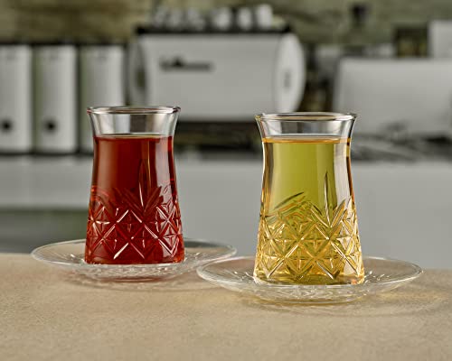 Pasabahce Crystal Turkish Tea Glasses Set