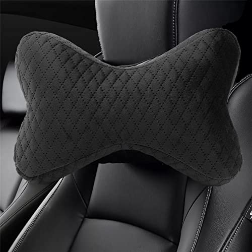 Image of Auto Hub Memory Foam Headrest Cushion for Driving, Office - Neckrest Car Neck for Neck Pain Relief & Cervical Support (Black)