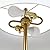 Henn&Hart 2-Light Floor Lamp with Fabric Shade in Matte Black/Brass/White, Floor Lamp for Home Office, Bedroom, Living Room, 61" Tall