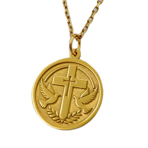 Collier croix chrétienne et colombes pour style élégant quotidien