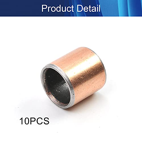 10Pcs Sleeve Bearings, Bettomshin 8X10X10Mm/0.31X0.39X0.39"(Idxodxl) Plain Bearings Wrapped Oilless Bushings, Carbon Steel Cast Copper Hard Bearing For Sliding Parts Of Overloaded Machinery #TOP3