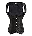 Produktbild MISS MOLY Damen Vintage Brokat Unterbrust Taillen Korsett Stahl Ohne Knochen Corsage, Größe XL, Farbe Schwarz