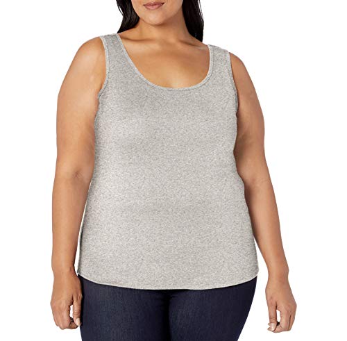 Amazon Essentials Women's Plus Size Tank Top, Light Grey Heather, 6X