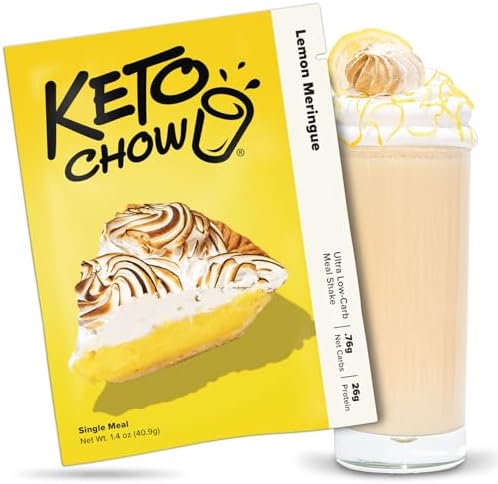 Keto Chow Lemon Meringue Meal Replacement Shake Powder, 1 Meal