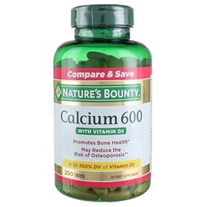 Nature’s Bounty 600mg Calcium Carbonate & 800IU Vitamin D3, Supports Immune & Bone Health, 250 Count