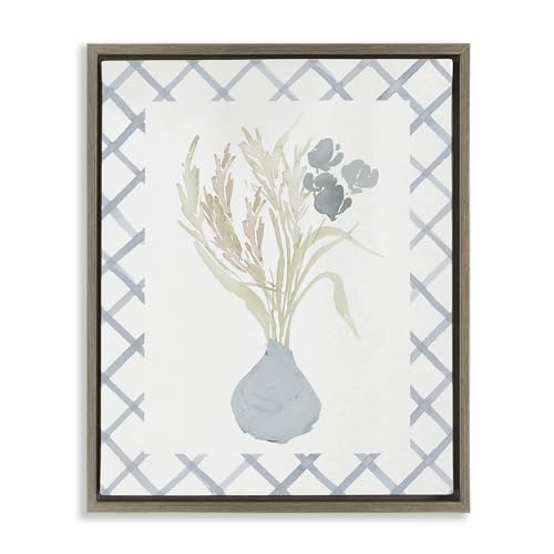 Stupell Industries 'Soft Blue Anna Bouquet'| Floating Frame Canvas Art