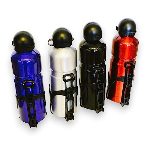 all-around24 Alu Trinkflasche Rot mit Fahrradhalterung Sport Wasserflasche - 750ml Sportflasche...