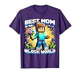 Best Mom in the Block World Pixel Gaming Mother Day Design T-Shirt